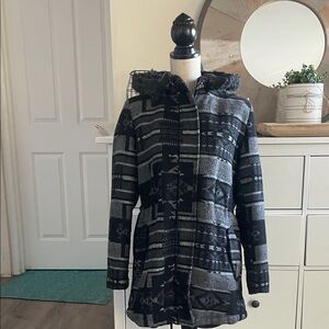 Mossimo Supply Co. Women's Patterned Utility Jacket - Black and Gray